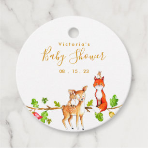 Étiquettes Cadeau Baby shower des bois