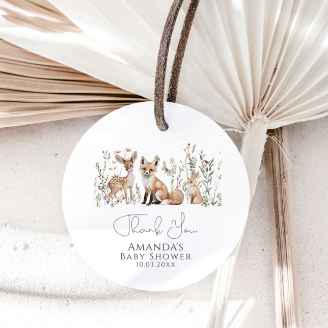 Étiquettes Cadeau Baby shower des bois (Créateur téléchargé)