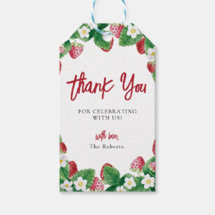 Étiquettes-cadeau Baby shower d'été aux fraises