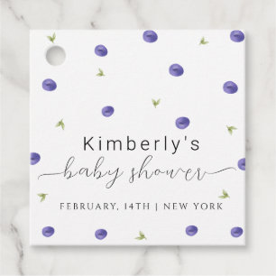 Étiquettes Cadeau Baby shower d'été Watercolor Blueberry Farm