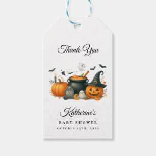 Étiquettes-cadeau Baby shower d'Halloween neutre entre les sexes pou