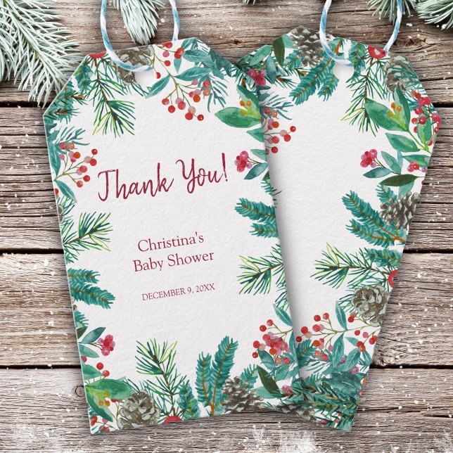Étiquettes-cadeau Baby shower d'hiver (Créateur téléchargé)
