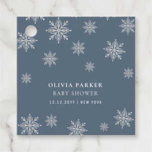 Étiquettes Cadeau Baby shower d'hiver de la Marine Blue Boho