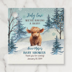 Étiquettes Cadeau Baby shower d'hiver de la Vache Sainte-Vache sur l