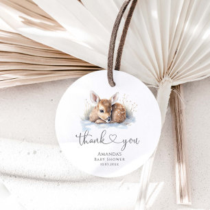 Étiquettes Cadeau Baby shower d'hiver Deer Woodland