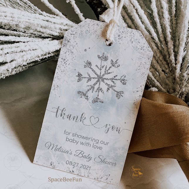 Étiquettes-cadeau Baby Shower d'hiver flocon de neige (little snowflake baby shower,winter baby shower invitation,snowflake baby shower gift tag,baby showe)