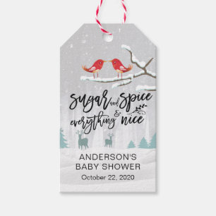 Étiquettes-cadeau Baby shower d'hiver Sucre & épices & Tout Nice