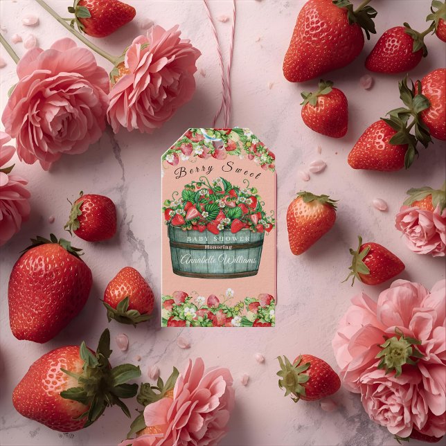 Étiquettes-cadeau baby shower doux baies baby shower invitation (Créateur téléchargé)