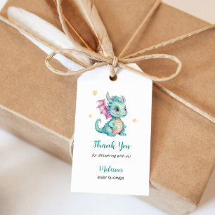Étiquettes-cadeau Baby Shower Dragon Mignon
