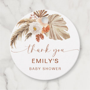 Étiquettes Cadeau Baby shower du désert de Merci de Pampas Grass Boh