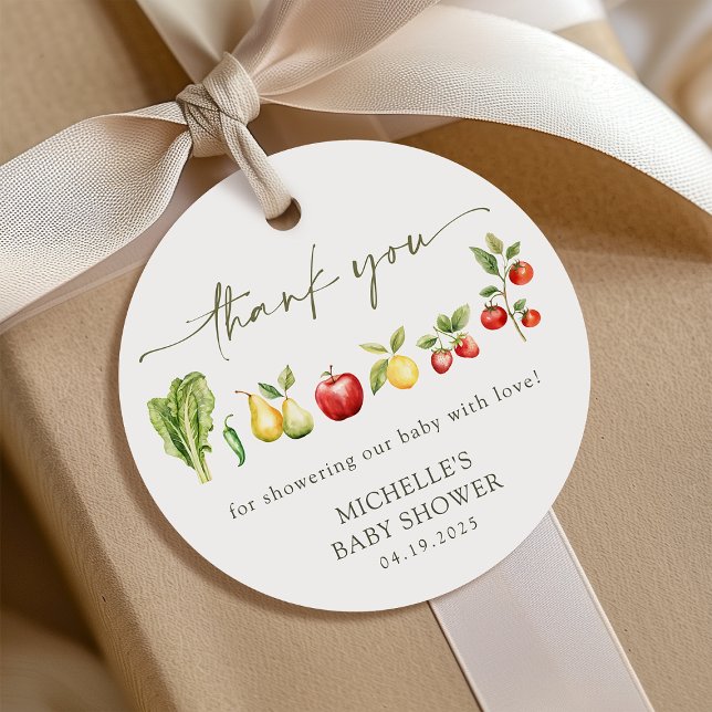 Étiquettes Cadeau Baby shower du marché des fermiers rustiques culti (Créateur téléchargé)