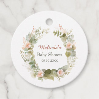 Étiquettes Cadeau Baby shower en bois avec un joli hérisson