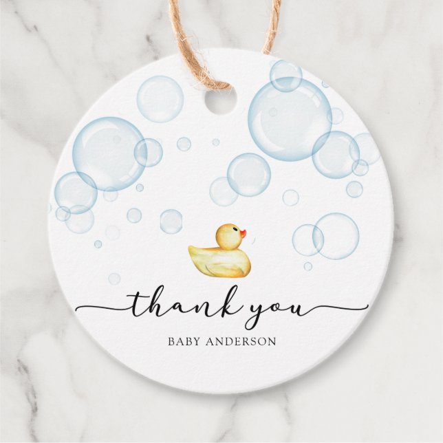 Étiquettes Cadeau Baby shower en caoutchouc (Devant)