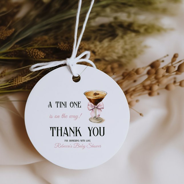 Étiquettes Cadeau Baby shower Espresso Martini Coffe Rose (Créateur téléchargé)