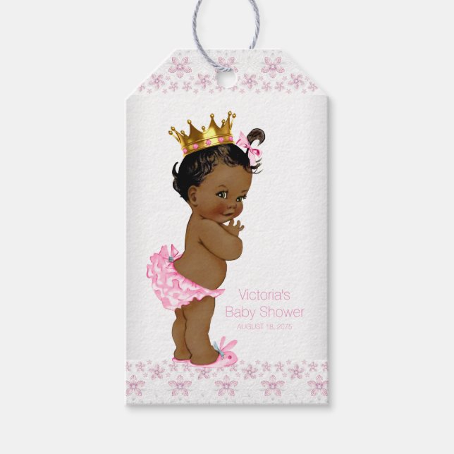 Étiquettes-cadeau Baby shower ethnique Princesse (Devant)