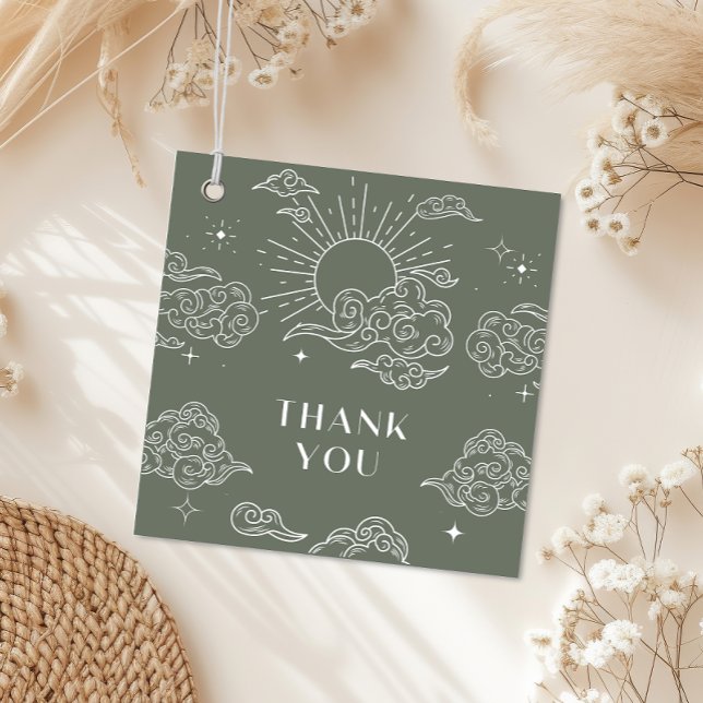 Étiquettes Cadeau Baby shower Favoriser les balises Tarot Sage céles (Créateur téléchargé)