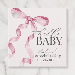 Étiquettes Cadeau Baby shower fille coquette rose