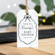 Baby Shower Fille Ruban Noir Vintage