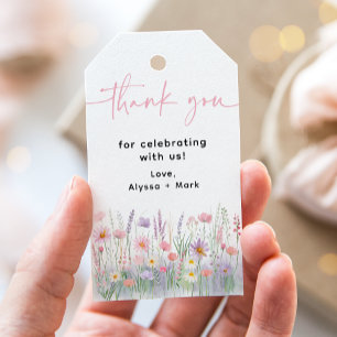 Étiquettes-cadeau Baby shower Fleur sauvage Baby In Bloom Pastel