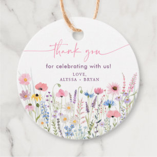 Étiquettes Cadeau Baby shower Fleur sauvage de Pink Meadow