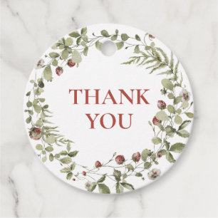 Étiquettes Cadeau Baby shower fleur sauvage Merci d'été aux fraises