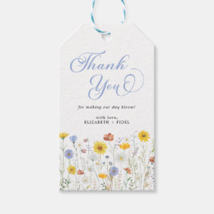 Étiquettes-cadeau Baby shower fleur sauvage Merci Floral