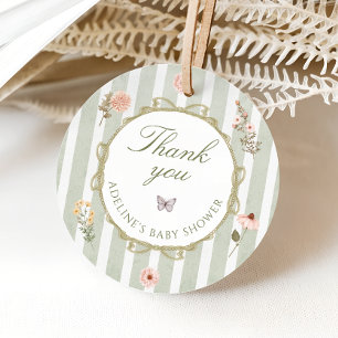 Étiquettes Cadeau Baby shower Floral Boho automne Merci