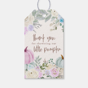 Étiquettes-cadeau Baby Shower Floral de Citrouille Pastel d'Automne