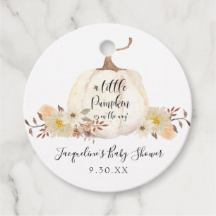 Étiquettes Cadeau Baby shower Floral de la petite aquarelle Citrouil