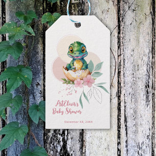 Étiquettes-cadeau Baby shower floral d'éclosion d'alligator pour béb