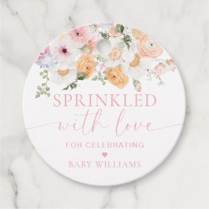 Étiquettes Cadeau Baby shower Floral Millie Parsemé D'Amour