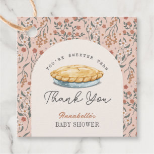 Étiquettes Cadeau Baby shower Floral rose pâle plus doux que Merci