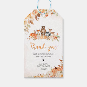 Étiquettes-cadeau Baby shower Floral Woodland Animals Favoriser les
