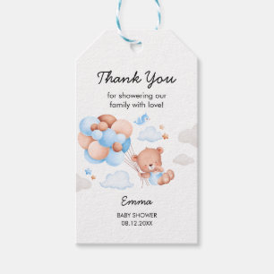 Étiquettes-cadeau Baby shower Garçon Teddy Bear
