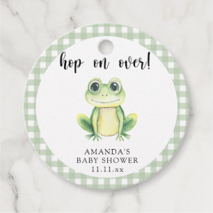 Étiquettes Cadeau Baby shower grenouille aquarelle