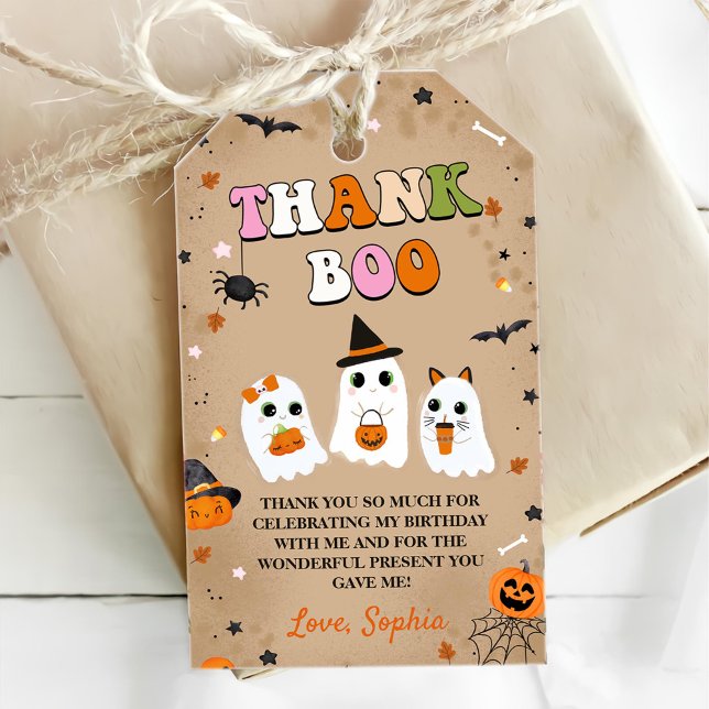 Étiquettes-cadeau Baby shower Halloween Cute Ghost (Créateur téléchargé)