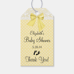 Étiquettes-cadeau Baby shower Jaune Faveur invité - Merci