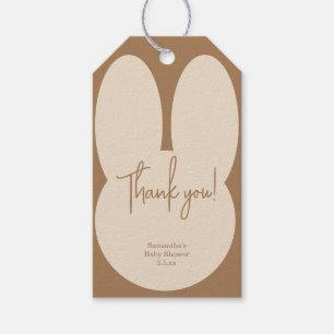 Étiquettes-cadeau Baby shower lapin simple merci