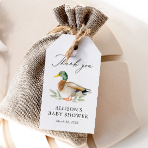 Étiquettes-cadeau Baby shower Mallard Duck