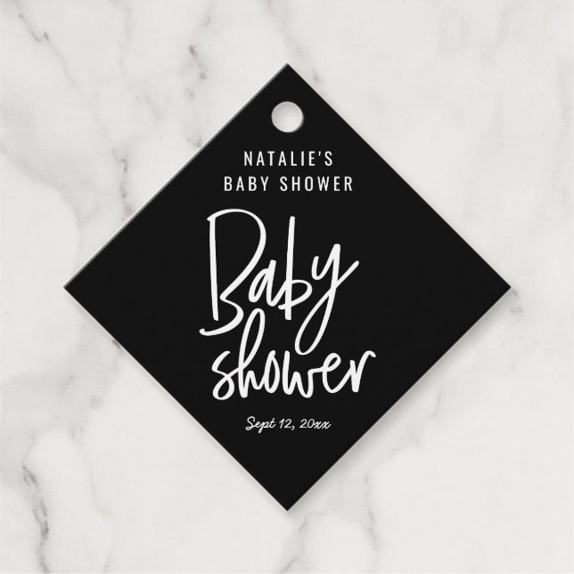 Étiquettes Cadeau Baby shower manuscrit moderne (Devant)