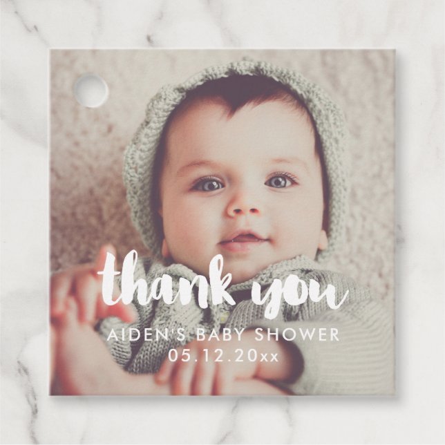 Étiquettes Cadeau Baby shower merci (Devant)