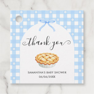 Étiquettes Cadeau Baby Shower Merci Blue Coquette Pie