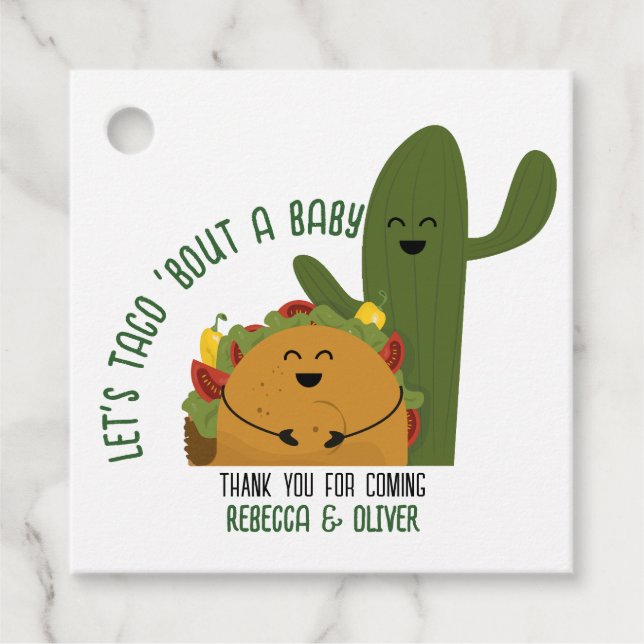 Étiquettes Cadeau Baby shower mexicain de fiesta taco (Devant)