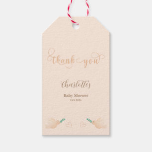 Étiquettes-cadeau Baby shower mignon de la colombe