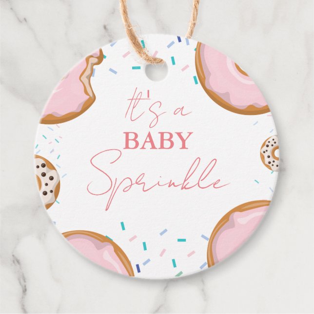 Étiquettes Cadeau Baby shower minimaliste d'arrosage pour bébés (Devant)
