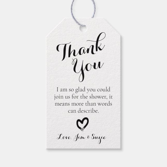 Étiquettes-cadeau Baby shower minimaliste rustique (Devant)