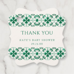 Étiquettes Cadeau Baby shower moderne chic et vert St. Patrick's Day