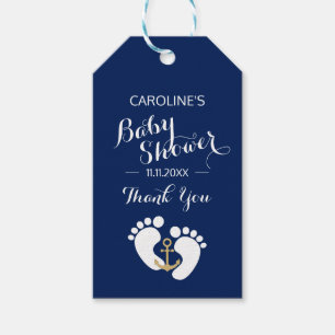 Étiquettes-cadeau Baby shower Nautical Blue Baby GARY