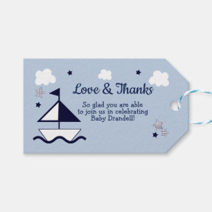 Étiquettes-cadeau Baby shower nautique
