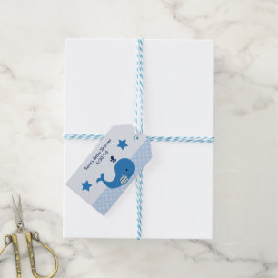Étiquettes-cadeau Baby shower nautique Brody Whale